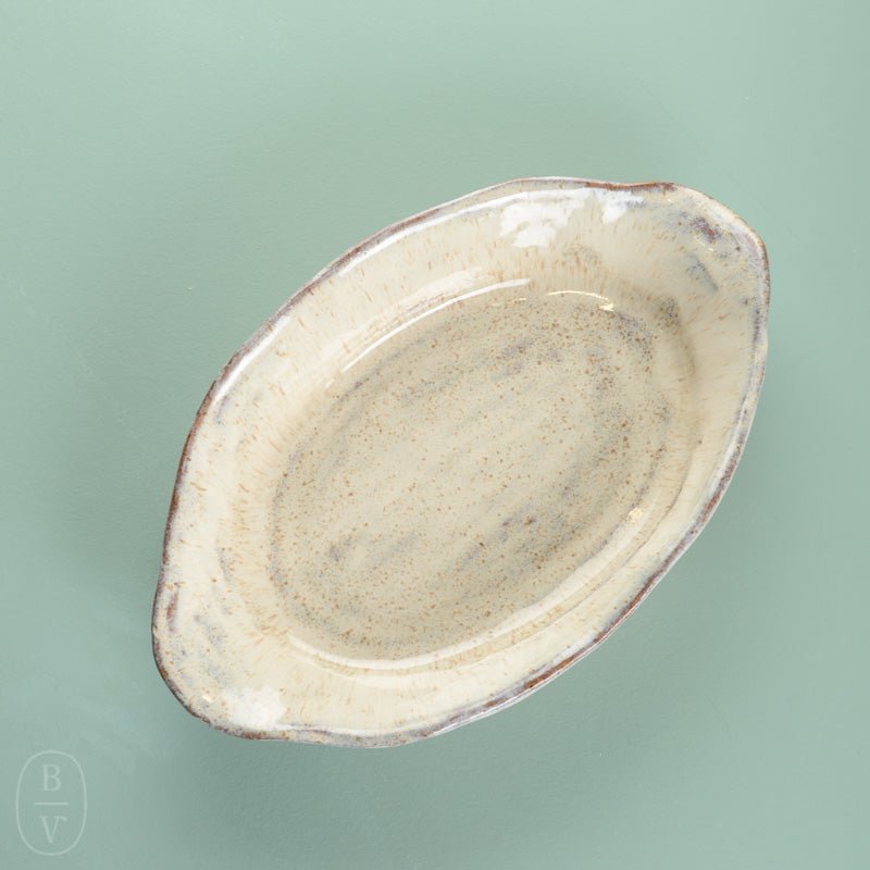 Etta B Pottery OVAL DISH WITH DRAPING HANDLES