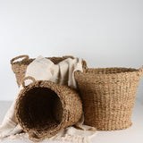 Creative Co-op HANDWOVEN SEAGRASS BASKET WITH HANDLES