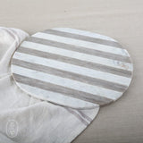 Creative Co-op MARBLE CHEESE CUTTING BOARD Grey_White Stripe