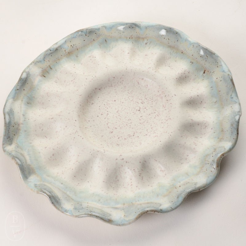 Etta B Pottery HANDCRAFTED EGG PLATTER Hydrangea
