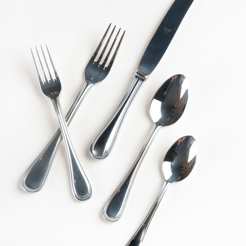 Mepra PERLA SINGLE LETTER 5 PIECE PLACE SETTING 1810 Mirror
