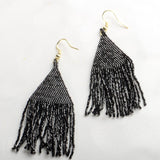 Ink and Alloy LEXIE LUXE PETITE FRINGE EARRINGS Black