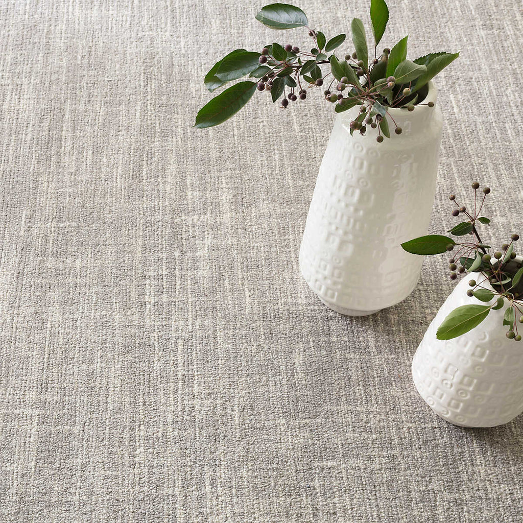 Dash and Albert CROSSHATCH MICRO HOOKED WOOL RUG Dove Grey