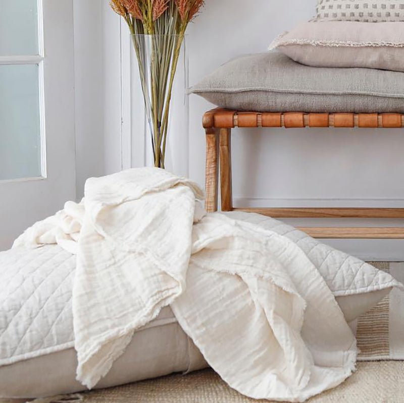 Pom Pom At Home HERMOSA OVERSIZED THROW BLANKET Cream_Cream 60x90