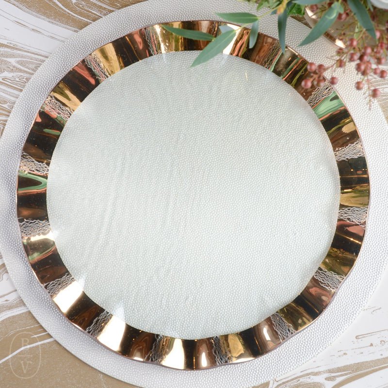 Annieglass RUFFLE BUFFET PLATE Gold 13
