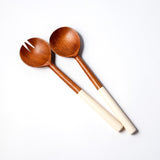 Zodax MANGO WOOD SERVER SET WITH WHITE HANDLE