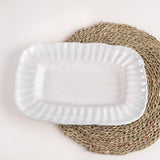 Etta B Pottery CRIMPED EDGE RECTANGLE PLATTER Simply White