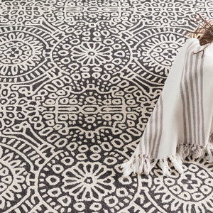 Dash and Albert TEMPLE MICRO HOOKED WOOL RUG Charcoal