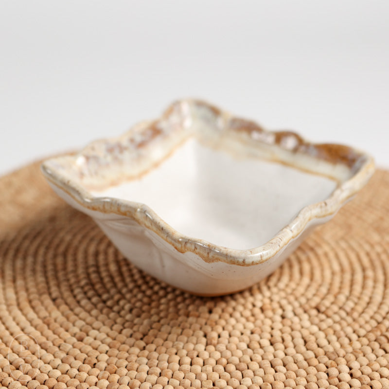 Etta B Pottery SQUARE SNACK BOWL Cottonwood