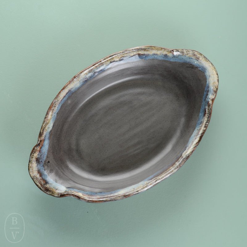 Etta B Pottery OVAL DISH WITH DRAPING HANDLES