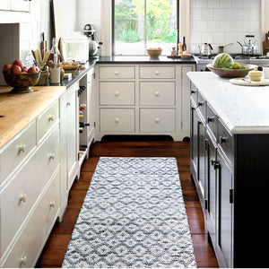 Dash and Albert DENIM RAG DIAMOND WOVEN COTTON RUG Ivory