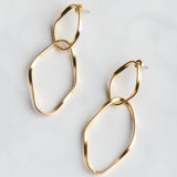 Virtue TWISTED DOUBLE LINK POST EARRINGS Gold