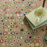 Dash and Albert CATS PAW MICRO HOOKED WOOL RUG Sage