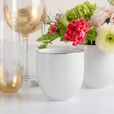 Blush and Bough STONEWARE GOLD RIM STEMLESS CUP Ice Blue