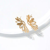 Ink and Alloy HALF FLOWER CUT OUT POST EARRINGS Brass