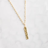 Virtue GOLD HAMMERED BAR PAPERCLIP CHAIN NECKLACE Gold