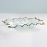 Annieglass RUFFLE BREAD BASKET Gold 10.75 x 13.5