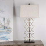 Ferro Designs IRON QUATREFOIL LAMP WITH IRON BASE