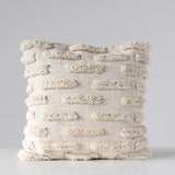 Creative Co-op SQUARE COTTON FRINGE PILLOW Natural