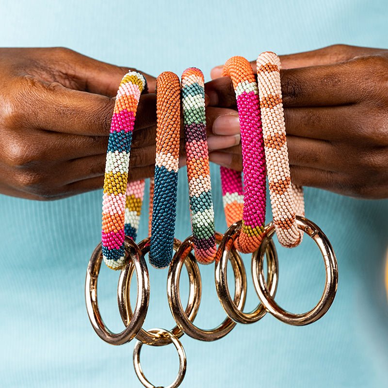 Ink and Alloy CHLOE SEED BEAD KEY RING