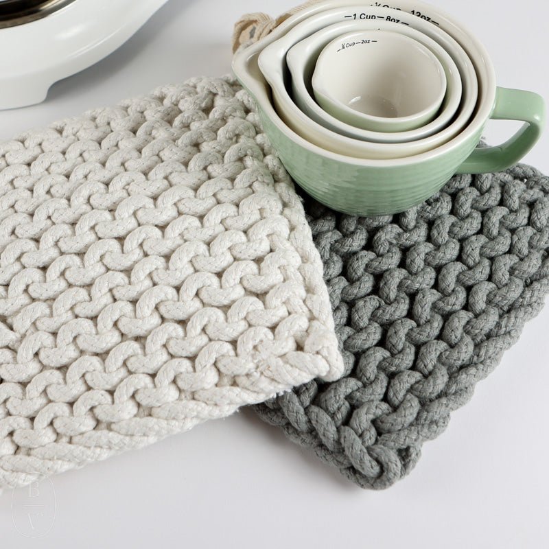 Square Cotton Knit Pot Holder By Creative Co-op – Bella Vita Gifts &  Interiors