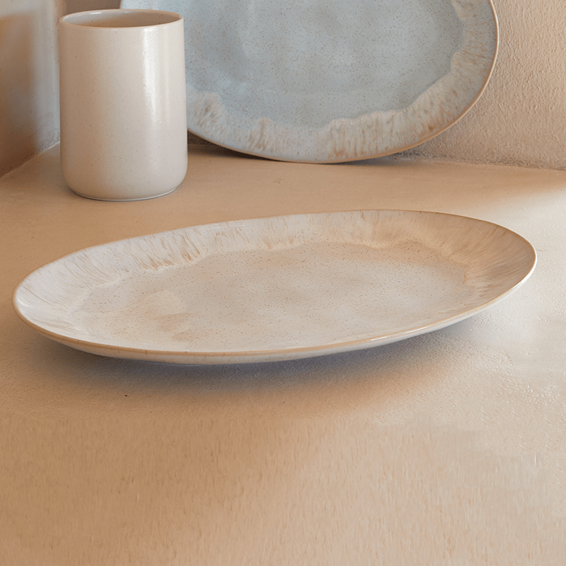 Casafina by Costa Nova EIVISSA OVAL PLATTER Sand Beige