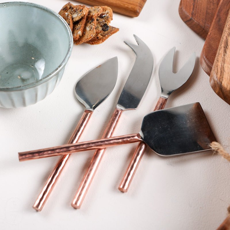 Creative Co-op STAINLESS STEEL CHEESE KNIVES SET OF 4 Copper Finish