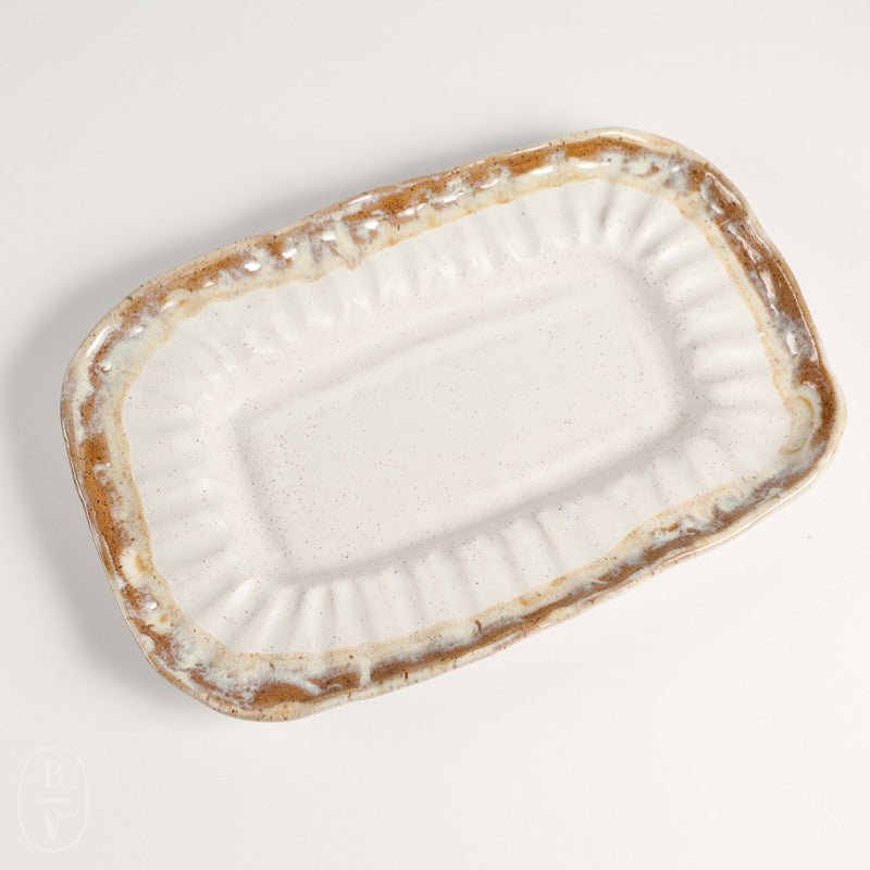 Etta B Pottery CRIMPED EDGE RECTANGLE PLATTER Cottonwood