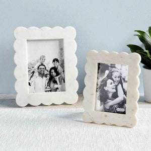 Mudpie SCALLOPED MARBLE FRAME 5x7