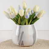 Alex Marshall Studios TAPERED SPHERE VASE Grey_White Stripe