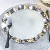 Annieglass RUFFLE DINNER PLATE Platinum 11