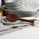 Zodax MANGO WOOD SERVER SET WITH WHITE HANDLE