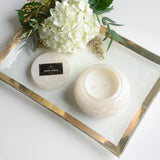 Annieglass ROMAN ANTIQUE MARTINI TRAY Gold 14.5 x 10