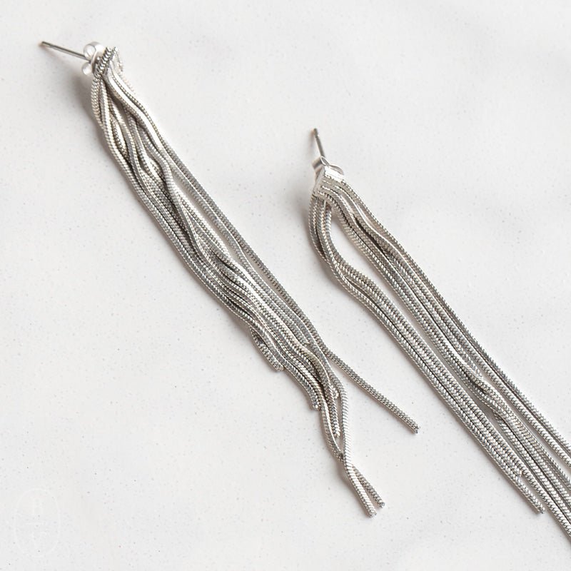 SILVER FRINGE EARRINGS