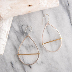 Mary Garrett Jewelry TEARDROP HOOP BAR EARRINGS