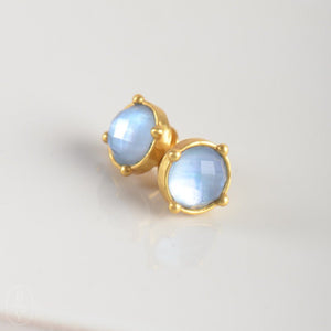 Julie Vos HONEY STUD EARRINGS Iridescent Chalcedony