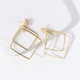 Ink and Alloy DOUBLE SQUARE EARRINGS Brass