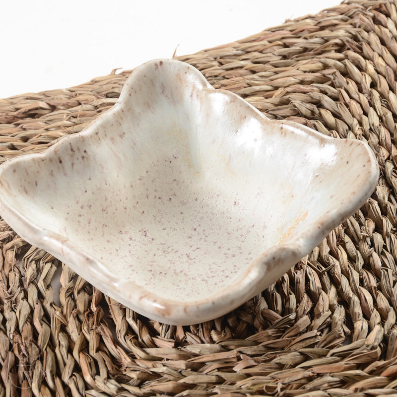 Etta B Pottery SQUARE SNACK BOWL Dogwood
