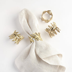 Blue Pheasant EMMA GOLD NAPKIN RING BOXED SET OF 4 Brass