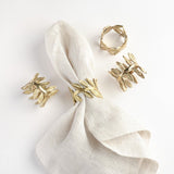 Blue Pheasant EMMA GOLD NAPKIN RING BOXED SET OF 4 Brass