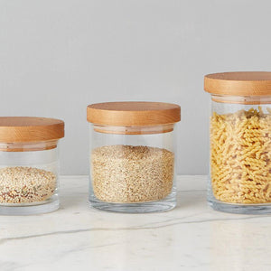 Europe 2 You NATURAL MODERN WOOD TOP CANISTER Medium