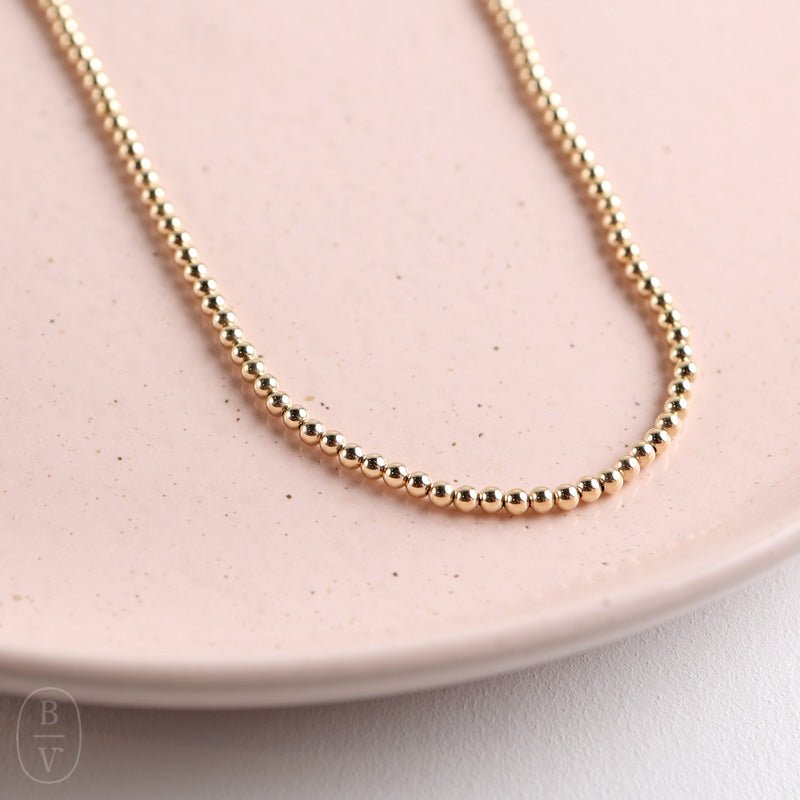 eNewton Design CLASSIC BEAD CHOKER NECKLACE Gold 3mm