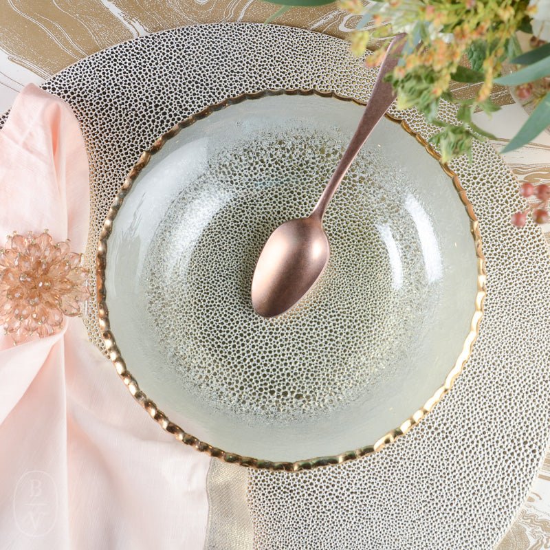 Annieglass EDGEY SOUP BOWL Gold 9