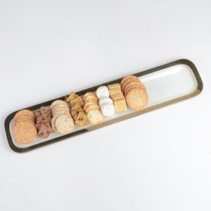 Annieglass ROMAN ANTIQUE LUXE TRAY Gold 25 x 5.25