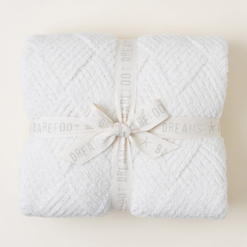 Barefoot Dreams COZYCHIC DIAMOND WEAVE BLANKET Cream