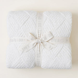Barefoot Dreams COZYCHIC DIAMOND WEAVE BLANKET Cream