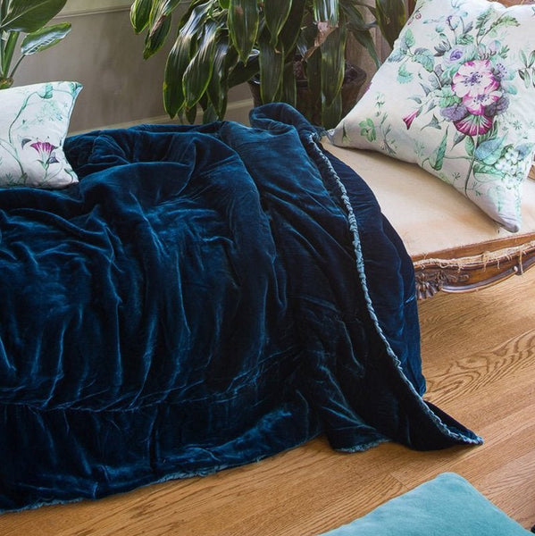 Teal velvet throw online blanket