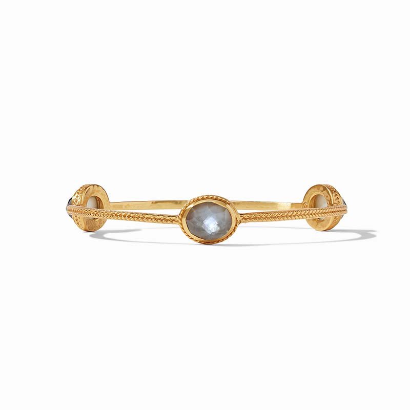 Julie Vos CALYPSO BANGLE BRACELET Iridescent Charcoal Blue Large