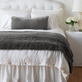 Bella Notte Linens CARMEN THROW BLANKET Fog