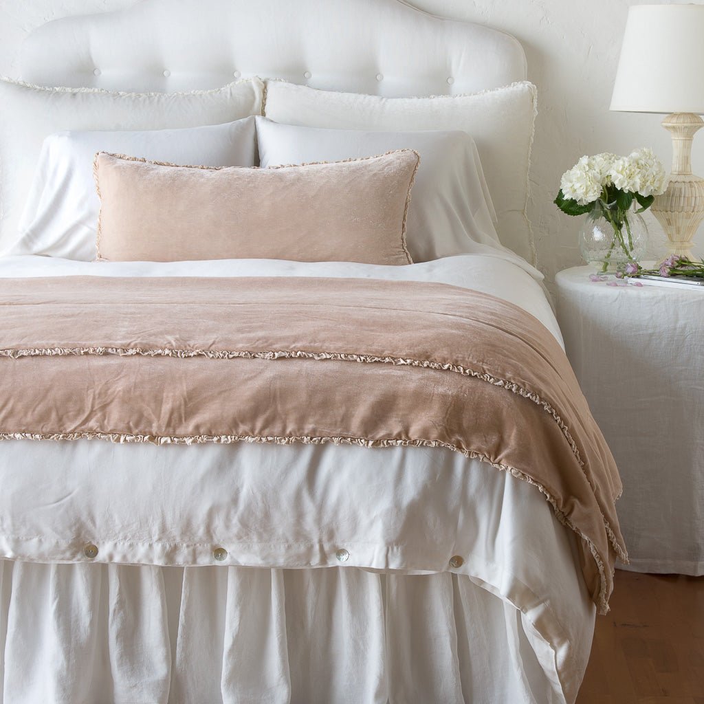 Bella Notte Linens CARMEN THROW BLANKET Pearl